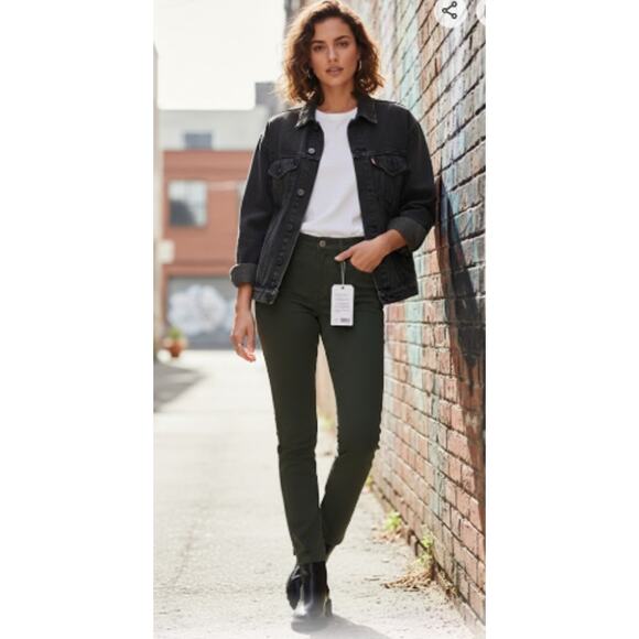 Levi’s 724 Tailored Slim Straight Jeans – Green | Women’s 29x30 | NWT - Picture 6 of 6